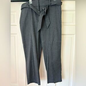 Gray Tie-Waist Pants